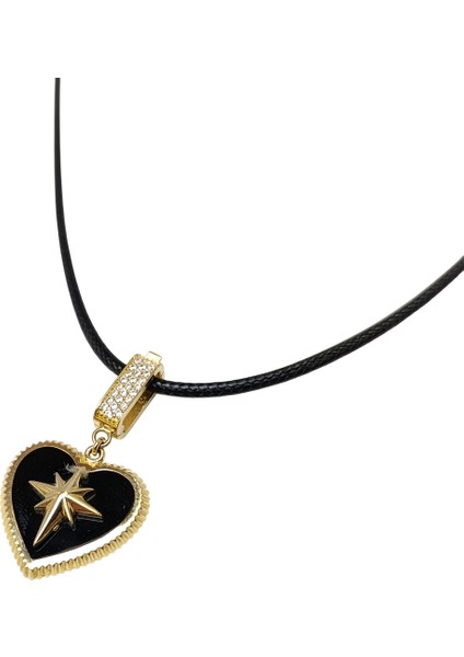 Madalyon Kalpli Kuzey Yıldızı Kolye 14 Ayar Altın Hd Videolu