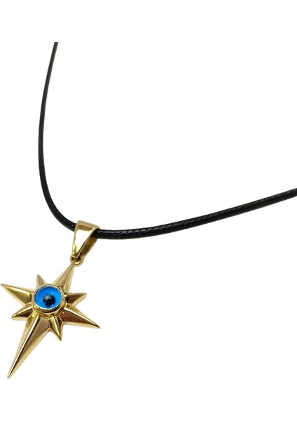 Göz Boncuklu Kuzey Yıldızı Kolye 14 Ayar Altın Hd Videolu