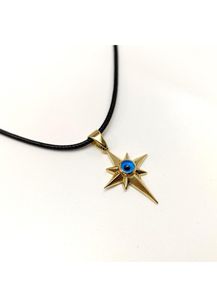 Göz Boncuklu Kuzey Yıldızı Kolye 14 Ayar Altın Hd Videolu modelleri