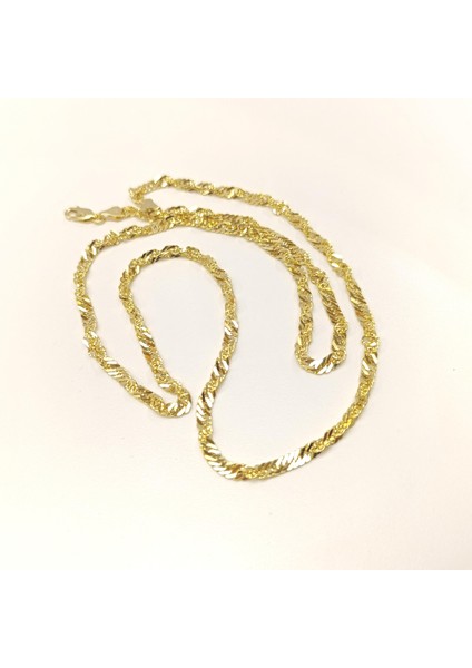 60CM 3.5mm Singapur Fırfır Zincir Kolye 14 Ayar Altın Hd Videolu modelleri