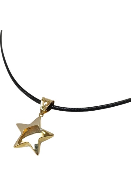 18.5mm Tombiş Yıldız Kolye 14 Ayar Altın Hd Videolu