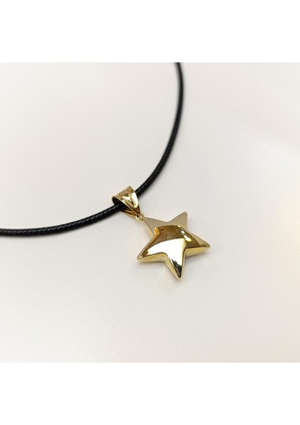 18.5mm Tombiş Yıldız Kolye 14 Ayar Altın Hd Videolu modelleri