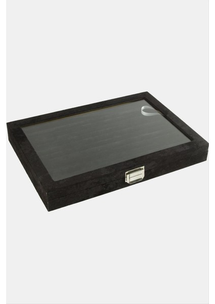 Nrzsnt Cam Kapaklı Anfora Kumaş Kelepçe Yüzük Standı 24X34 Cm-Siyah modelleri