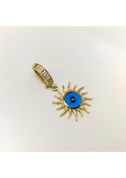Charm Göz Boncuklu Güneş Kolye 14 Ayar Altın Hd Videolu modelleri