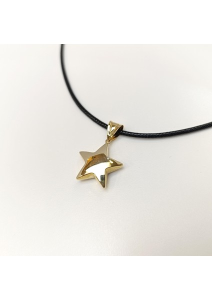 18.5mm Tombiş Yıldız Kolye 14 Ayar Altın Hd Videolu fırsatları