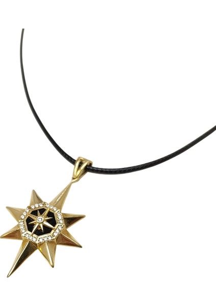 Madalyon Kuzey Yıldızı Kolye 14 Ayar Altın Hd Videolu