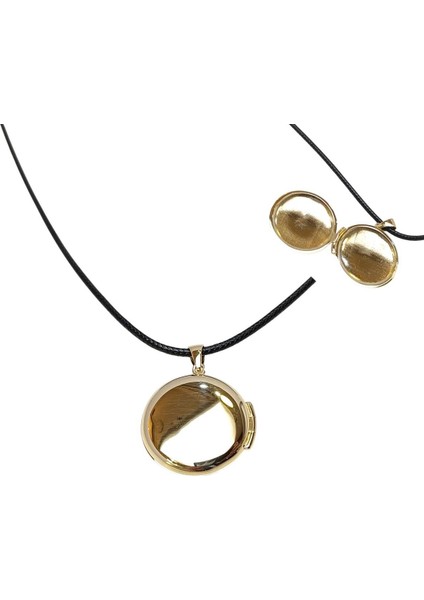 ?mm Açılır Yuvalak Resim Kutusu Kolye 14 Ayar Altın Hd Videolu