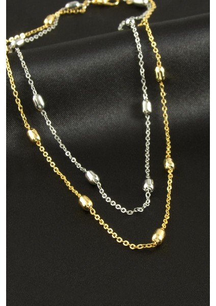 Nrzsnt Silindir Ikili Kolye-Renkli