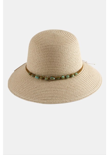 Nrzsnt Akik Doğaltaşlı Hasır Şapka-Pudra Rengi fiyatları