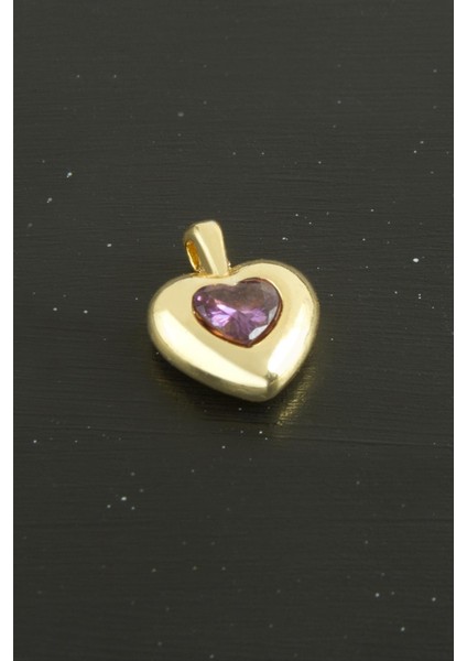 Nrzsnt Kalp Zirkon Taşlı Tek Kulplu Aparat 1 Adet-Mor fiyatları