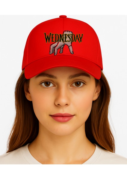 Lewibafashion Wednesday Tasarımlı Premium Baskılı Unısex Düz Siyah Spor Şapka