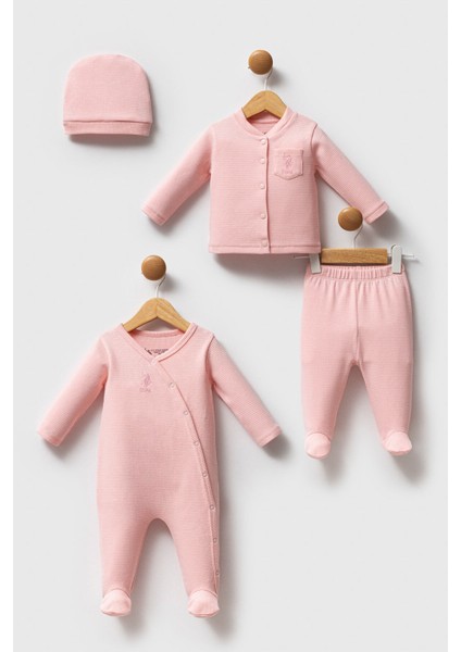 U.s.polo Assn Kız Bebek Patikli 4lü Takım Açık Pembe