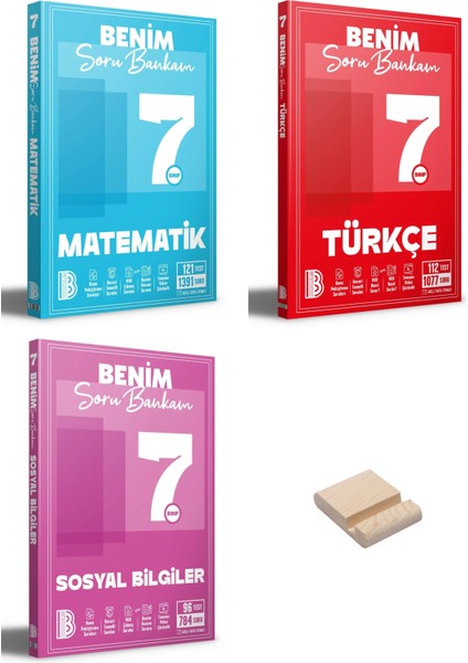 Benim Hocam 7. Sınıf Matematik Türkçe ve Sosyal Bilgiler Soru Bankası 3lü Set + Telefon Standı