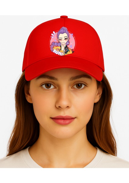 Lewiba Kpop Demon Hunters Hunterix Rumi Tasarımlı Premium Baskı Kalitesi Nefes Alan Şapka-Kep