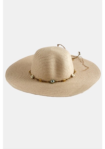 Nrzsnt Göz Örme Zincir Hasır Şapka-Pudra Rengi fiyatları