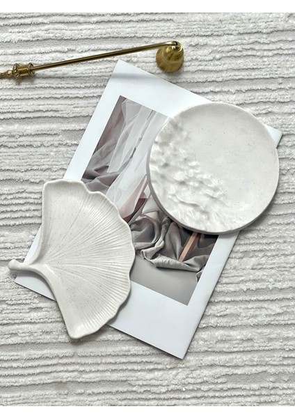 Yaprak ve Kendinden Dalgalı 2'li Dekoratif Tabak Seti