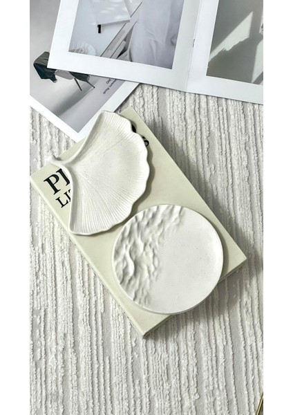 Yaprak ve Kendinden Dalgalı 2'li Dekoratif Tabak Seti fırsatları