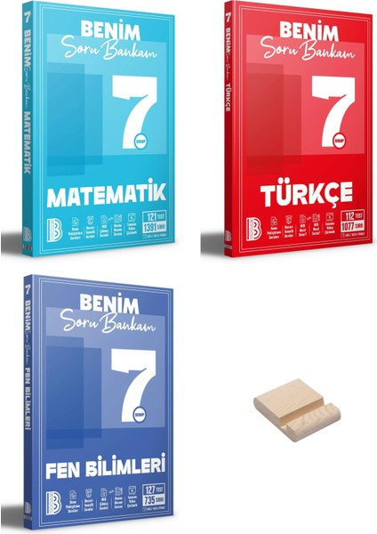 Benim Hocam 7. Sınıf Matematik Türkçe ve Fen Bilimleri Soru Bankası 3lü Set + Telefon Standı