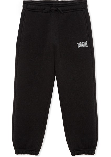 Mavi Logo Baskılı Siyah Eşofman Altı 6010000-900