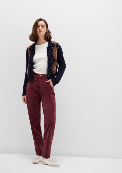 Laura Bordo Kadife Pantolon 101153-85728