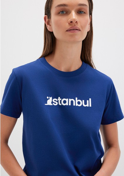 İstanbul Baskılı Mavi Tişört 1612111-70722