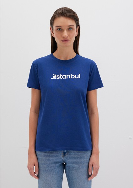 İstanbul Baskılı Mavi Tişört 1612111-70722