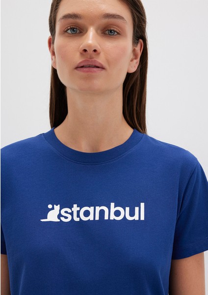 İstanbul Baskılı Mavi Tişört 1612111-70722