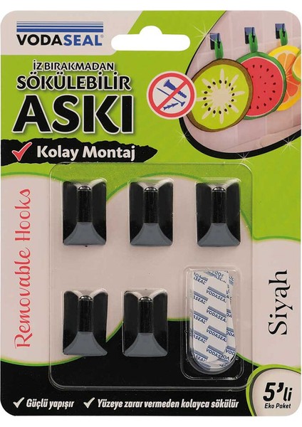 Sökülebilir Askı 5'li Siyah fiyatları