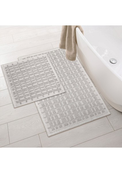 Soft Wesley Natürel 2'li Banyo Paspası - Gri - 60X100 cm + 50X60 cm fiyatları