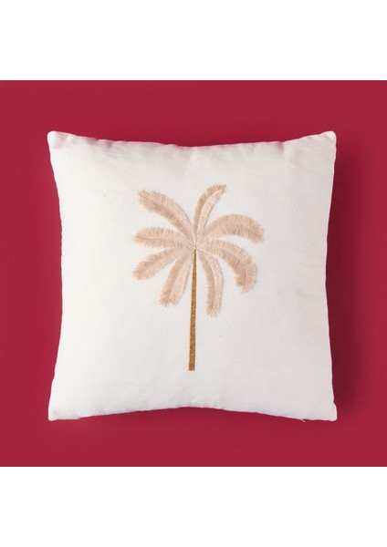 Soft Palm Breeze Nakışlı Kırlent - Ekru - 45X45 cm fiyatları
