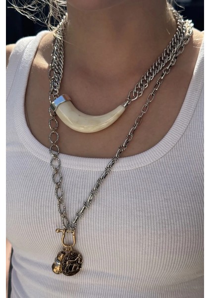 Fildişi Çoklu Tasarım Kolye