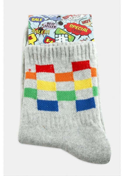 Nrzsnt Satranç Desenli Kolej Çorap 8X28-GRI fiyatları