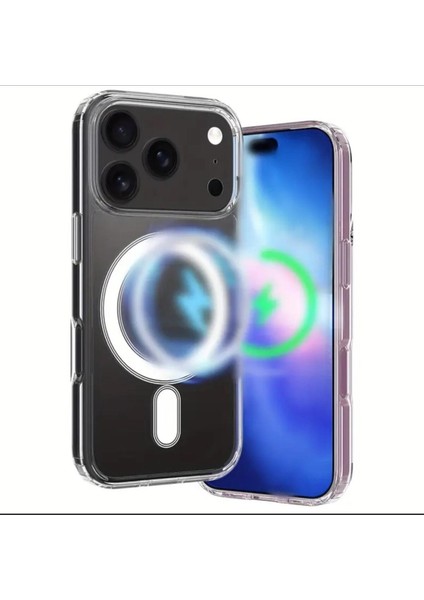 Apple iPhone 17 Pro Kılıf Magsafe Wireless Kablosuz Şarj Uyumlu Manyetik Şeffaf Silikon Kapak modelleri