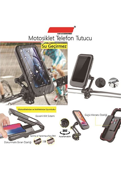 Su Geçirmez Motorsiklet Telefon Tutucu