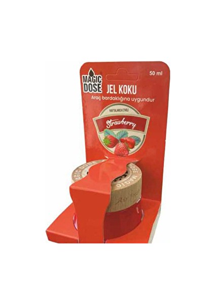 Dekoratif Ahşap Kapaklı Jel Koku 50ML - Çilek