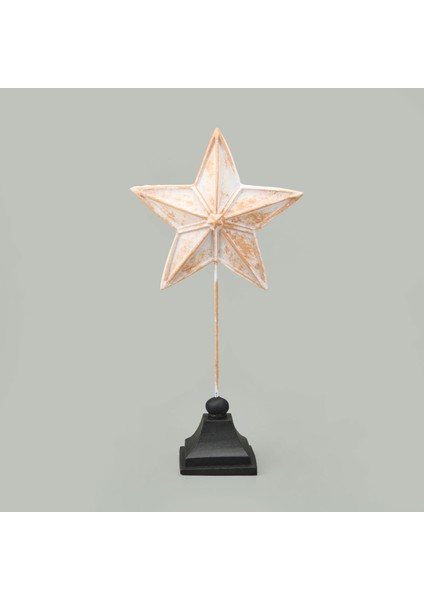 Deco Star Dekor - Beyaz / Gold - 33 cm