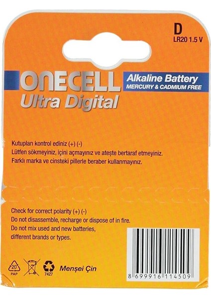 Ultra Dijital Alkalin D Boy Pil 2li fiyatları