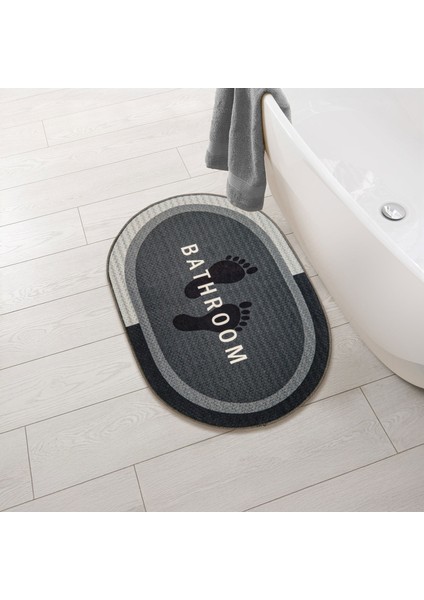 Soft Bathroom Oval Sihirli Banyo Paspası - Antrasit - 50X70 cm fiyatları