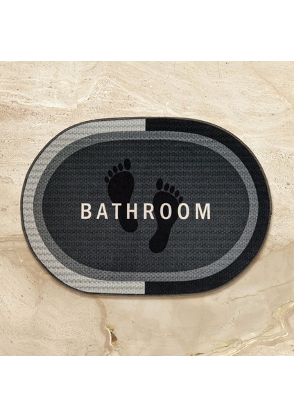 Soft Bathroom Oval Sihirli Banyo Paspası - Antrasit - 50X70 cm modelleri