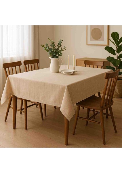 Pamuklu 6 Kişilik Ham Kumaş Masa Örtüsü fiyatları