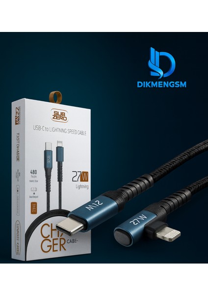 ⚡ Subzero CL101 27W Type-C To Lightning L Giriş Gaming Şarj Kablosu | Hızlı Şarj & Dayanıklı Tasarım
