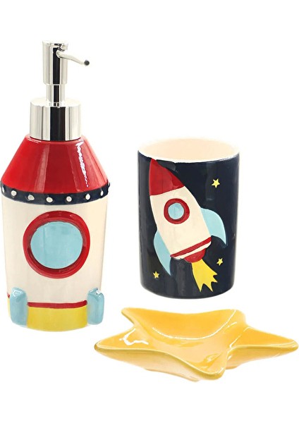Rocket Seramik Banyo Seti 3 Parça