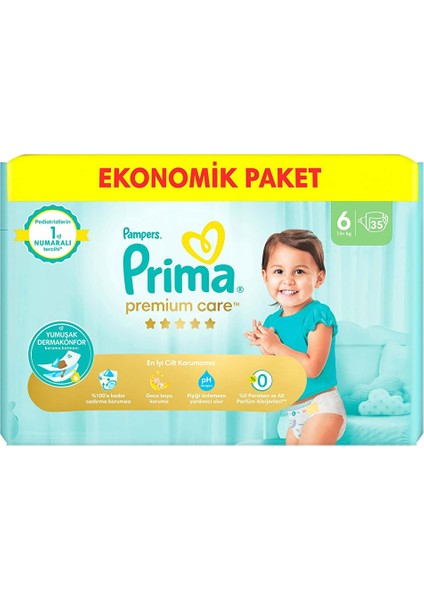 Bebek Bezi Premium Care 6 Beden Extra Large Ekonomik Paket 13 + kg 35 Adet fiyatları