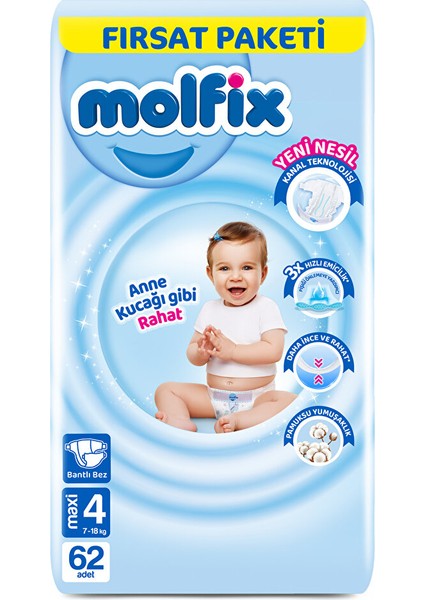 Fırsat Paketi Maxi 4 Beden 62 Adet