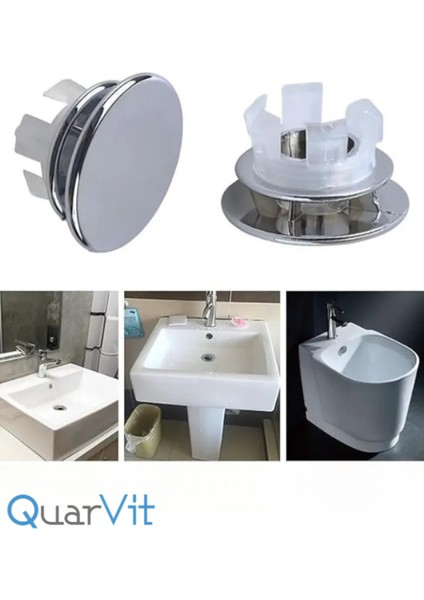 Abs Plastik Yuvarlak Krom Kapalı Lavabo Yüzüğü Kolay Montaj 1 Adet