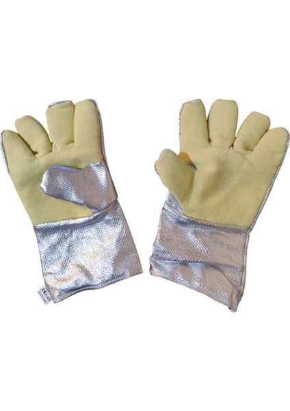 Isı Eldiveni 33 cm Extra Alüminize Koruma Dayanıklı Kevlar Eldiven 1 Çift