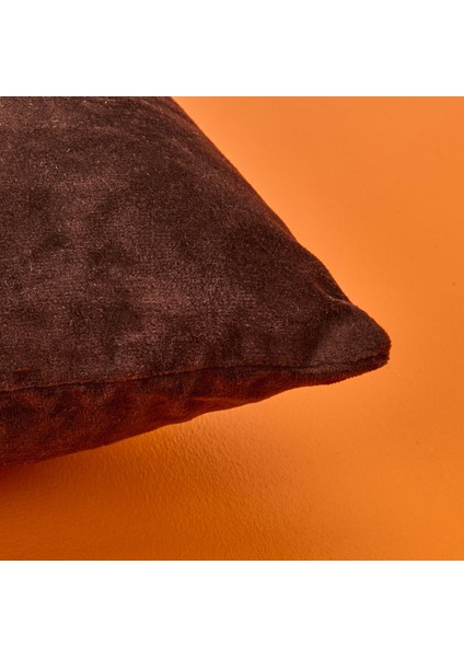 Soft Flora Kadife Kırlent - Kahverengi - 43X43 cm modelleri