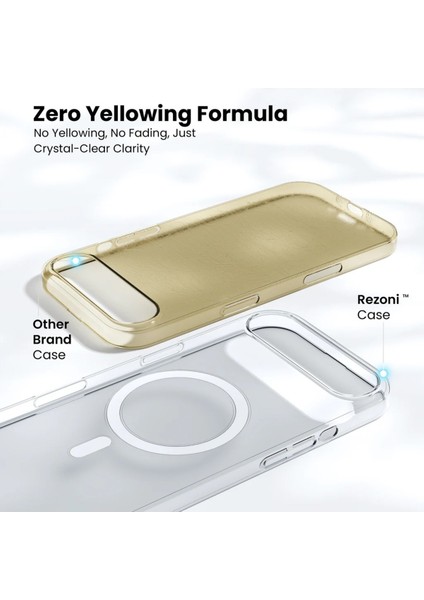 Apple iPhone 17 Air Kılıf Sararmaz Slim Magsafe Kablosuz Şarj Uyumlu Manyetik Sert Şeffaf Kapak modelleri