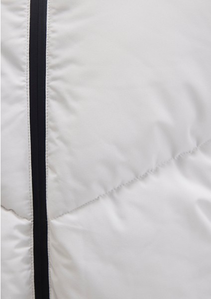 Kapüşonlu Gri Şişme Mont 0110360-83746