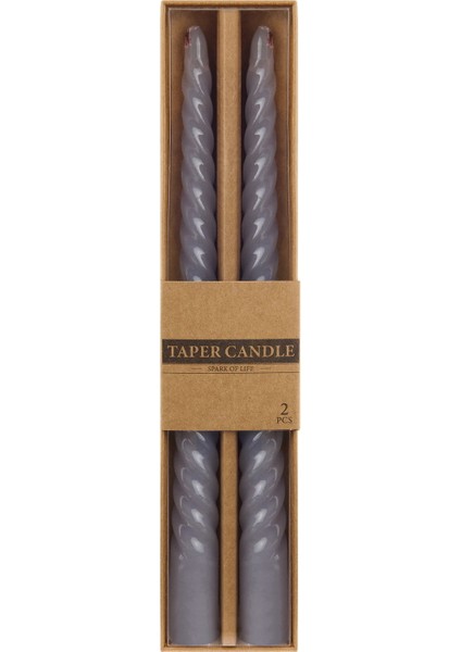 2'li Burgu Şamdan Mumu - Gri - 25 cm fiyatları